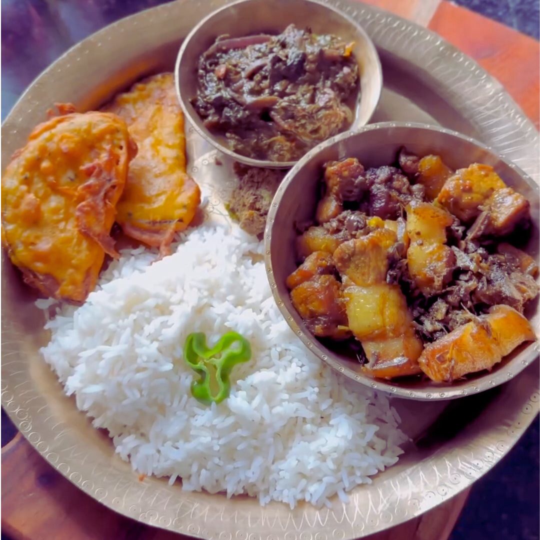 Savor the Flavors of Assam: Pork with Posola (Banana Stem) Delight